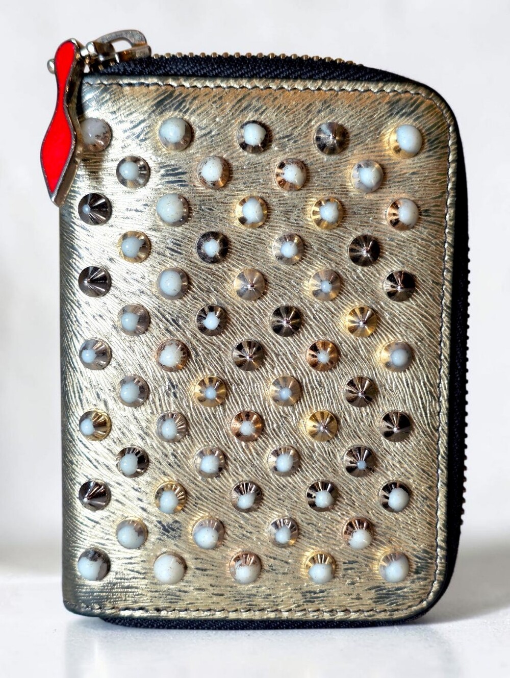 Christian Louboutin Zip Coin Purse Wallet Studded